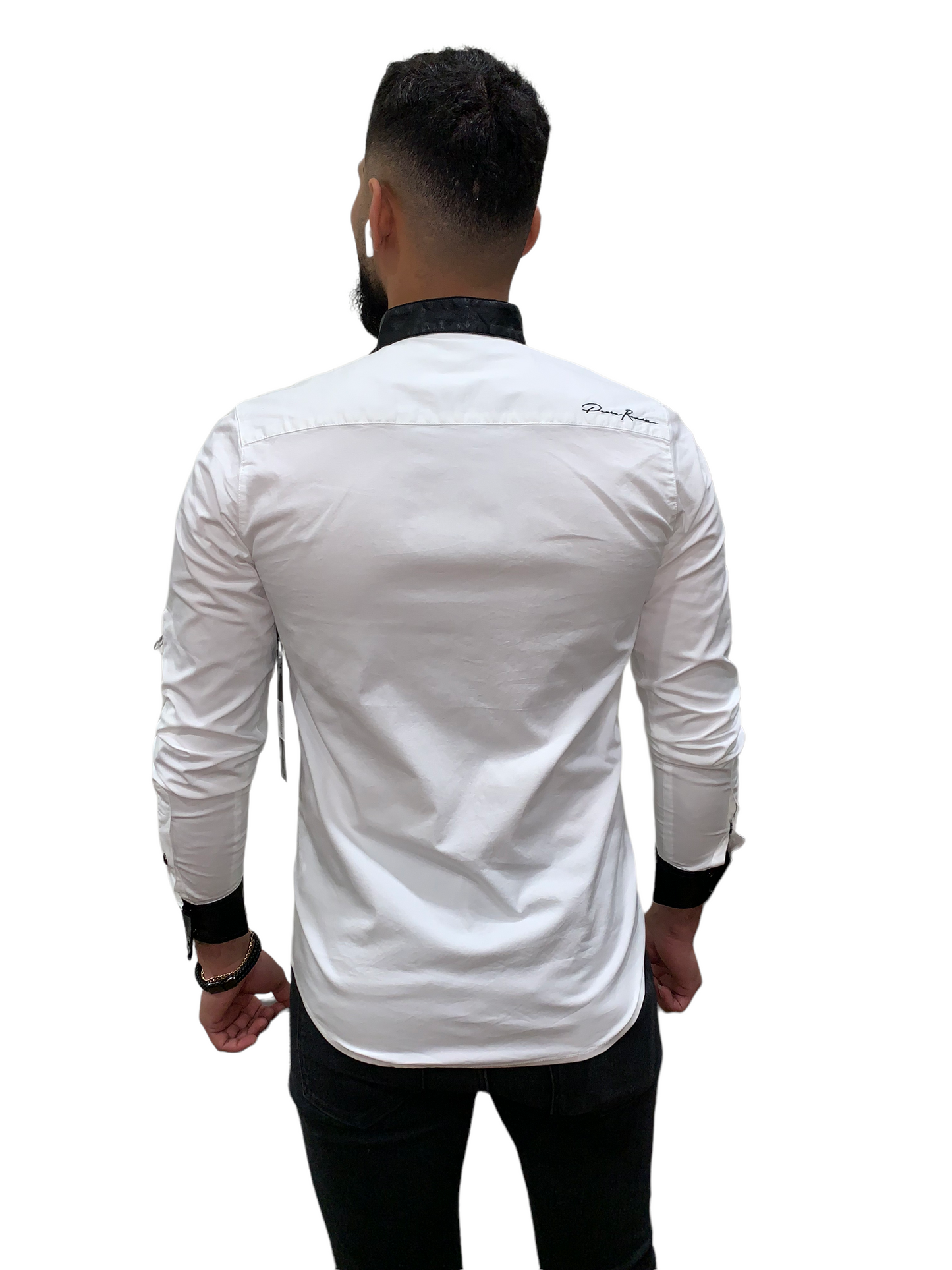 DR219 Shirt with Leather look trims - Denim Republic