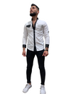 DR219 Shirt with Leather look trims
