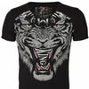 3608 T-shirt Slim Diamanté Stone- Tiger - Denim Republic